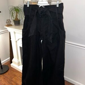 Mike & Chris Black Wide-Leg Pants with waist tie